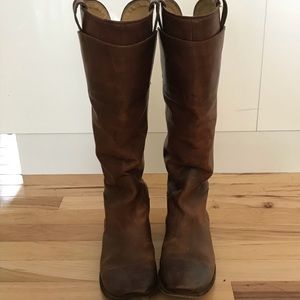 Frye Cognac Leather Paige Tall Riding Boot